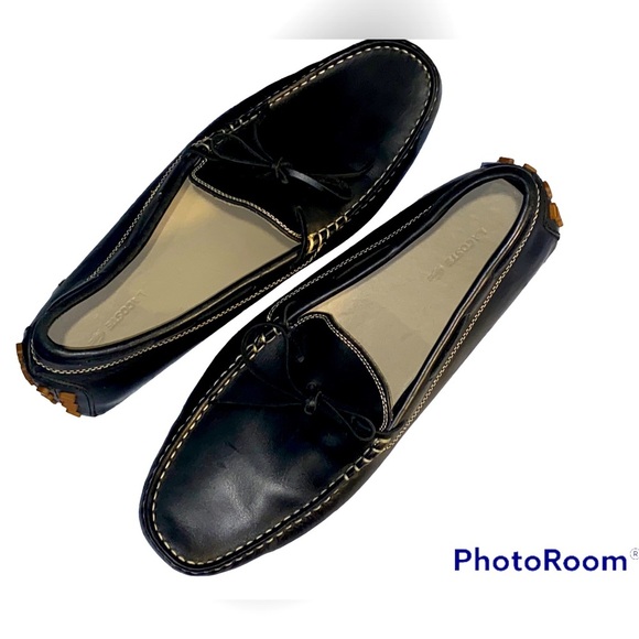 LACOSTE Casual Black Leather Loafer Shoes Black Size 12 main image 6